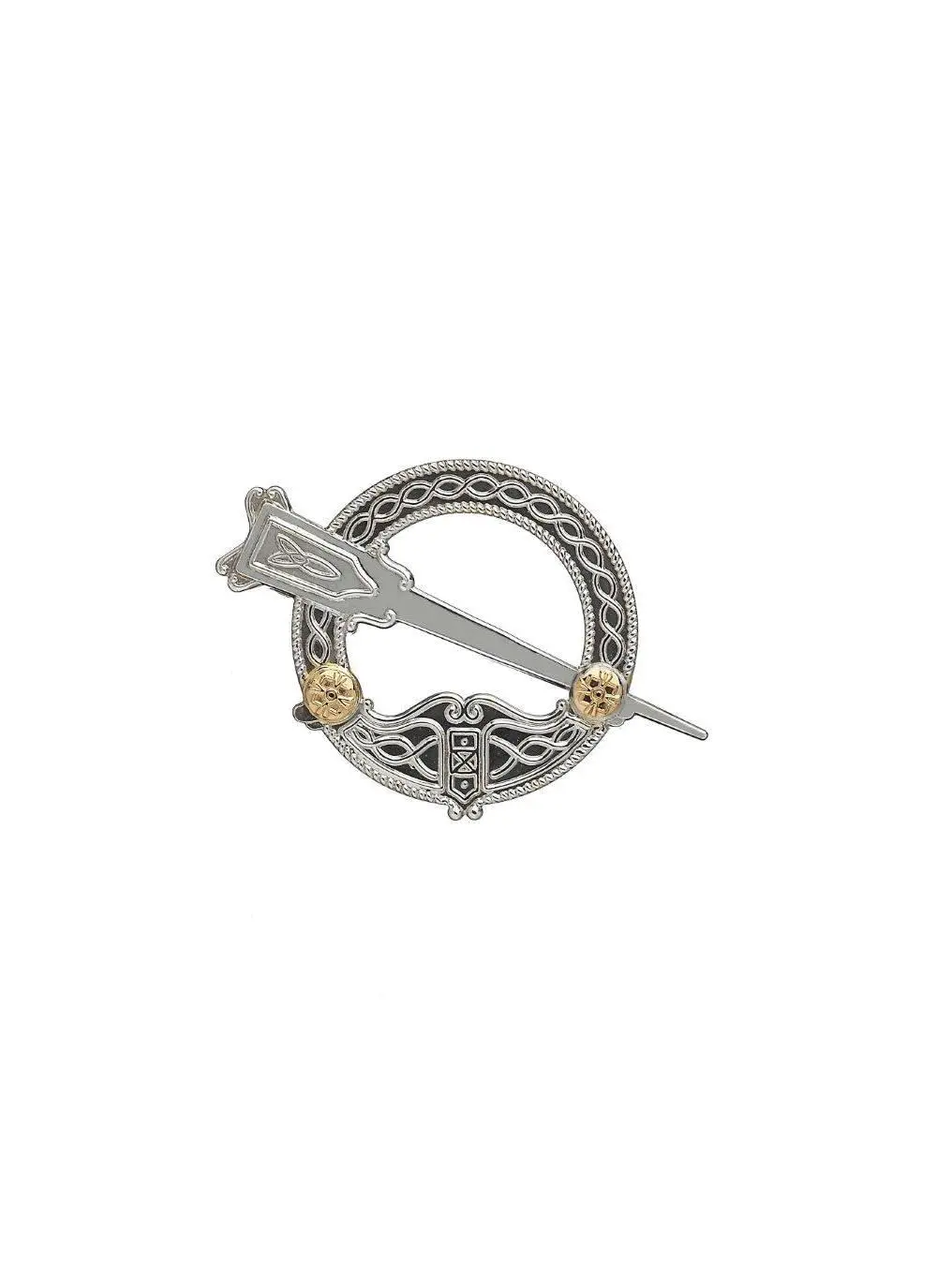 Sterling Silver & Rare Irish Gold Arda Tara Brooch